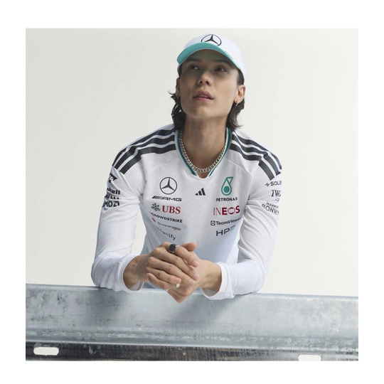 2026 Mercedes AMG F1 Mens Team Authentic Longsleeve T-shirt white