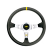 OMP Corsica Steering Wheel Silver/Yellow Leather