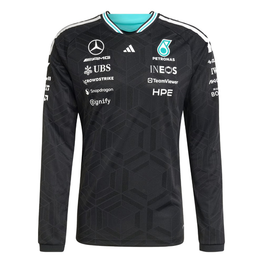 2026 Mercedes AMG F1 Mens Team Authentic Longsleeve T-shirt black