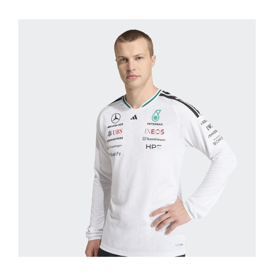 2026 Mercedes AMG F1 Mens Team Authentic Longsleeve T-shirt white